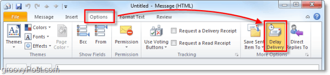 Hogyan kell késleltetni, halasztani vagy ütemezni az Outlook 2010 e-mail tételeit