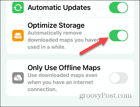 optimalizálja az offline térképek tárolását