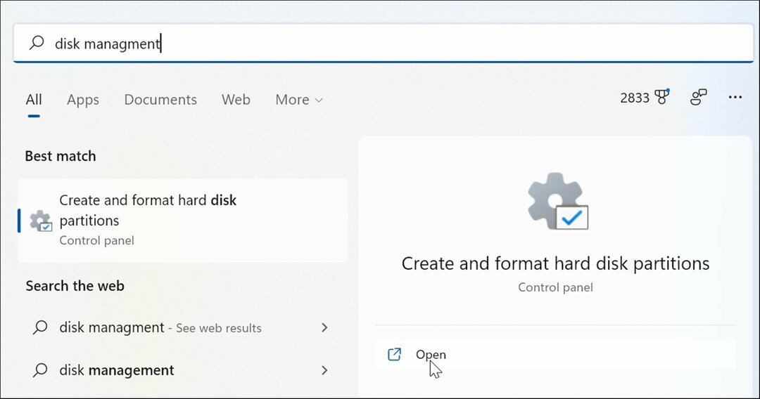 6 módszer a Lemezkezelés megnyitására Windows 11 rendszeren