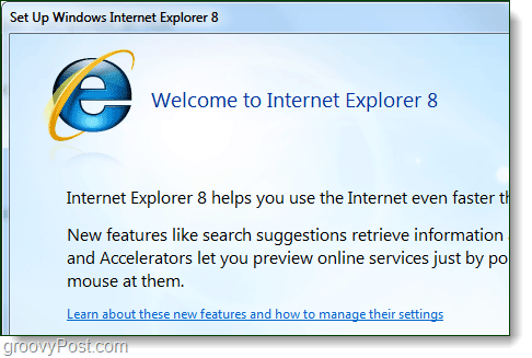 Üdvözöljük az Internet Explorerben 8