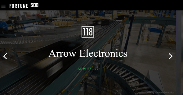 Az Arrow elektronikát értékesít, és több mint 50 adathordozóval rendelkezik.