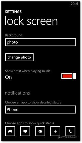 A Windows Phone 8 testreszabja a zárolási képernyő beállításait