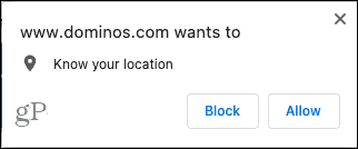 Helyet kérő Chrome-webhelyek
