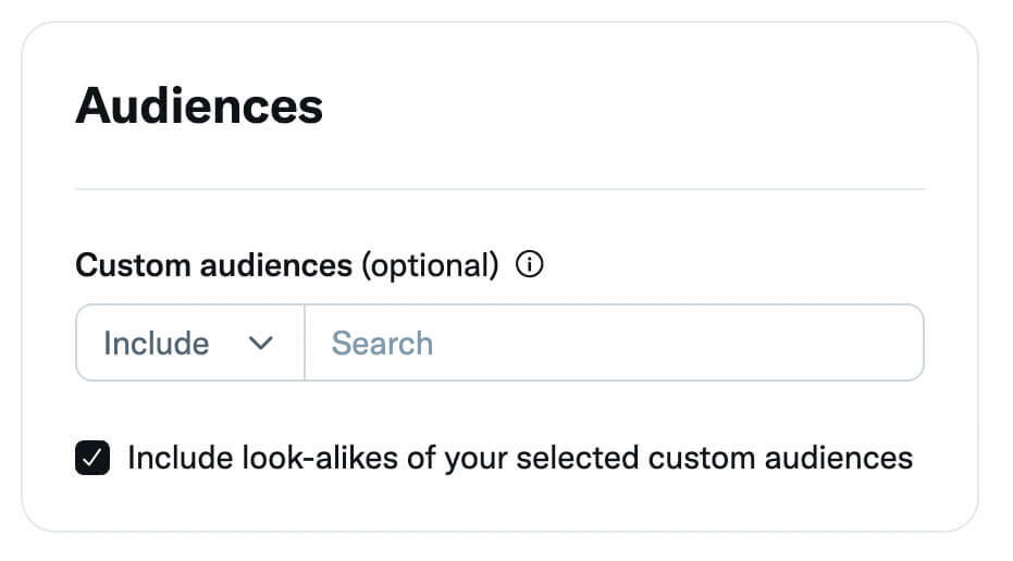 hogyan kell méretezni a Twitter-hirdetéseket a célközönség rétegének bővítése több additív célzási opciók egyéni közönségcélzási funkciók-example-8