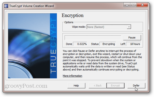 Mennyi ideig tart a TrueCrypt rendszerlemez-titkosítás?