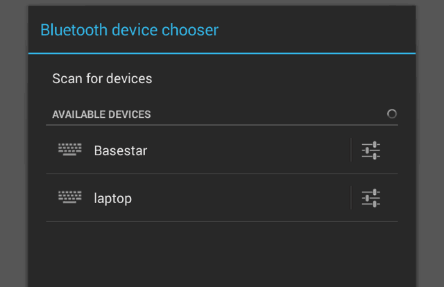Android Bluetooth eszközválasztó