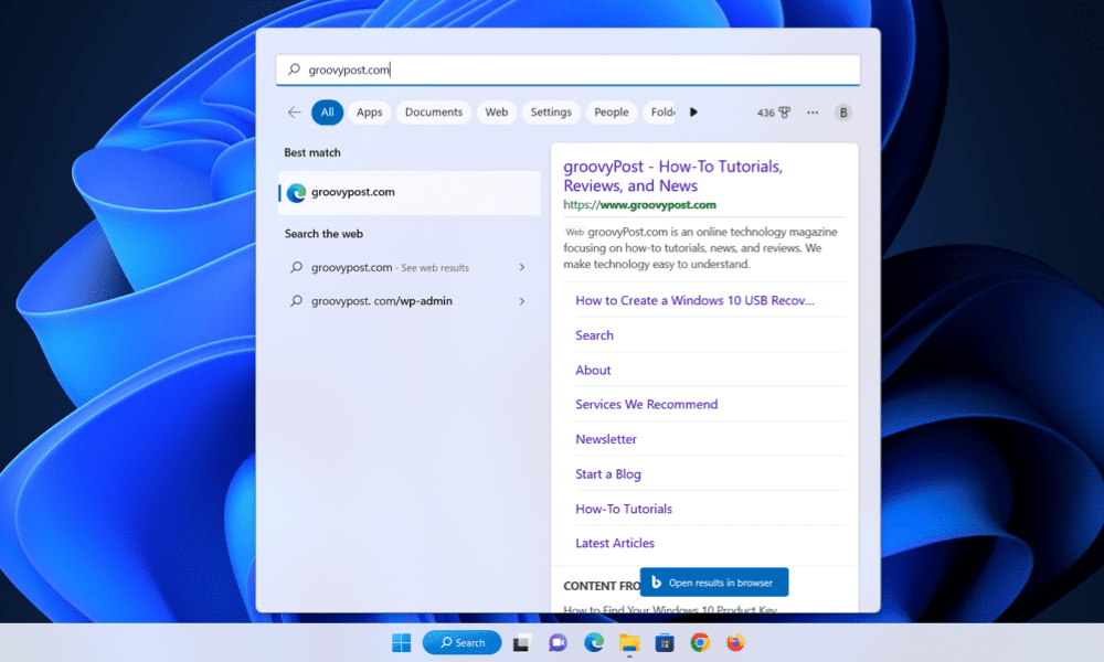A keresőmező elrejtése vagy módosítása a tálcán a Windows 11 rendszerben