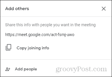 A Google Meet csatlakozó információs csatlakozása