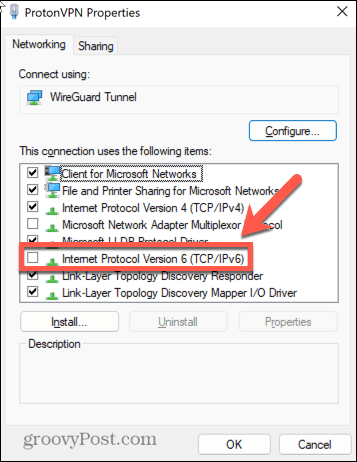Windows 11 törölje az ipv6 bejelölését