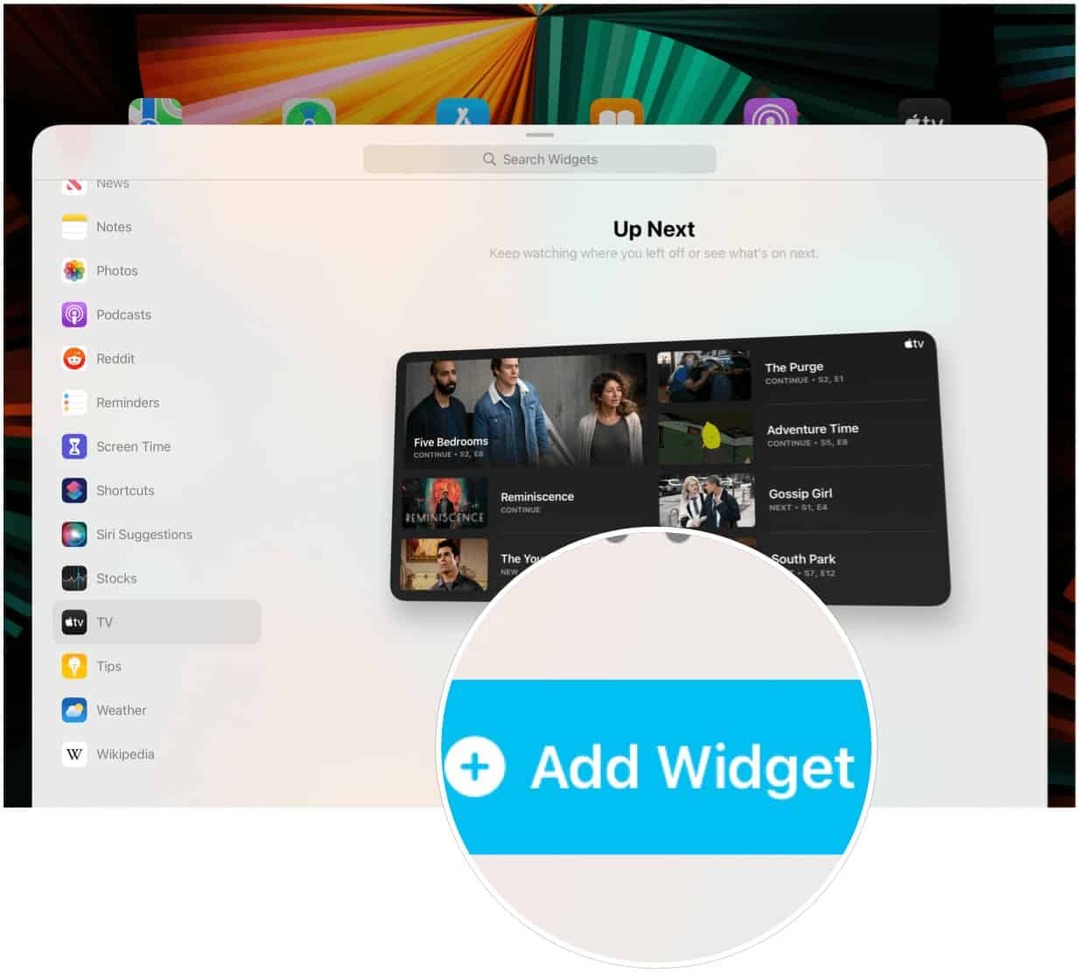 iPad widget hozzáadása