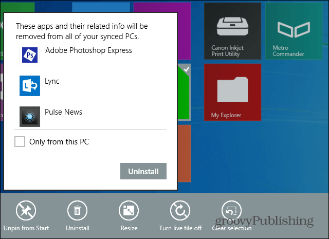 A Windows 8.1 megkönnyíti a Több alkalmazás eltávolítását egyszerre