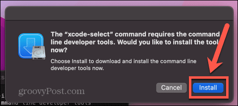 telepítse az xcode parancssori eszközöket