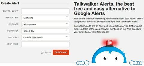 talkwalker riasztási oldal