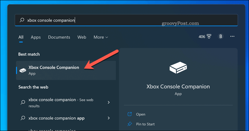 Nyissa meg az Xbox kísérőalkalmazást a Windows 11 rendszeren