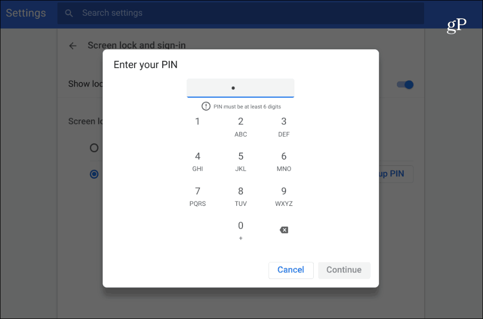 Írja be a PIN-kódú Chromebookját