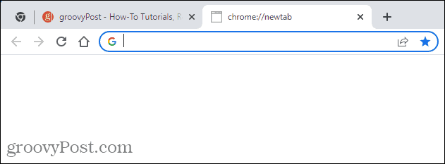 Egy üres Új lap oldal a Chrome-ban