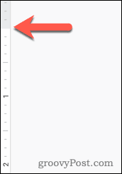 A Google Dokumentumok felső oldalmargó vonalzója