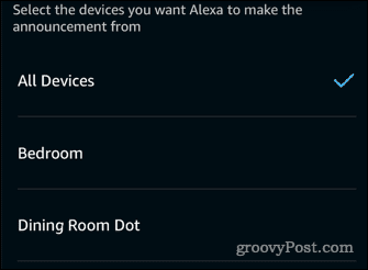 Alexa bejelentő eszközök