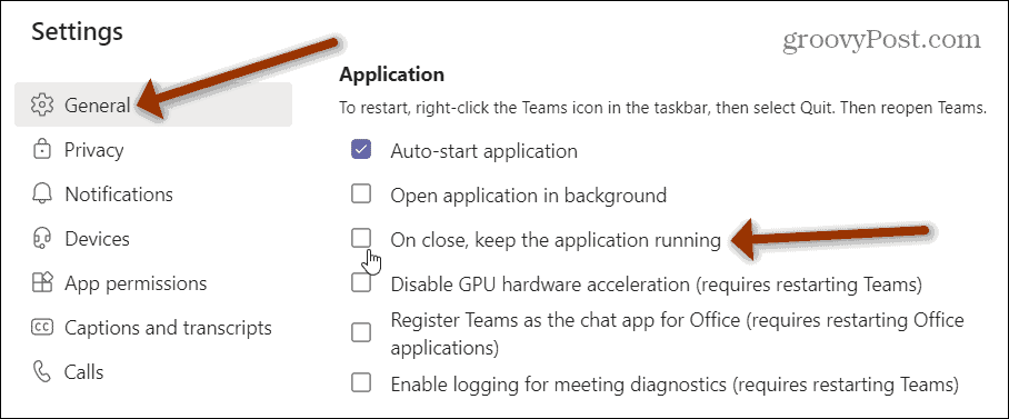 Alkalmazás szakasz: Microsoft Teams