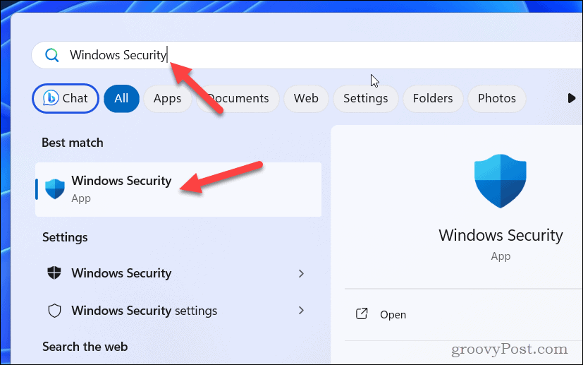 Nyissa meg a Windows biztonságot