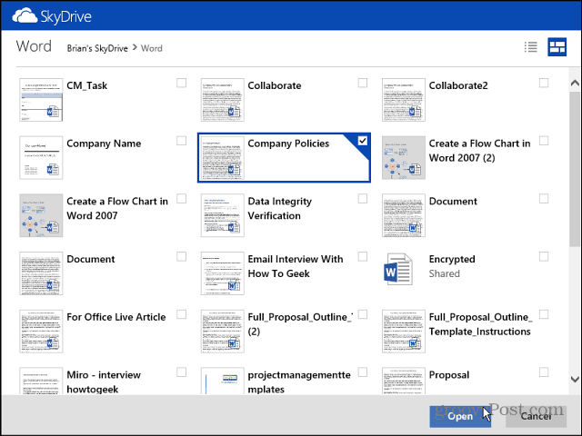 Fájlok megosztása a SkyDrive alkalmazásból az Outlook.com webhelyen
