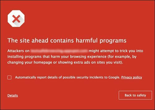 google-króm-blokkoló-malware