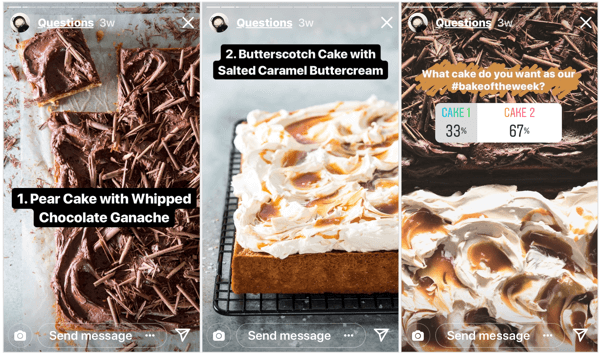 A Bake From Scratch ételmagazin ezzel a gyors közvélemény-kutatással Instagram követőinek irányította tartalmi ütemezésüket.
