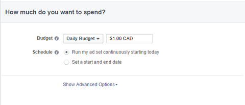 költségvetési lehetőségek a facebook hirdetésekhez
