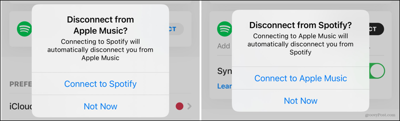 Válassza le az Apple Music és a Spotify alkalmazást