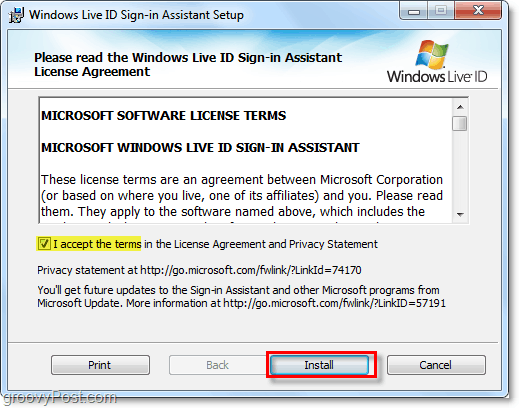 kapcsolja össze a Windows 7-fiókját az élő azonosító bejelentkezés asszisztens telepítésével