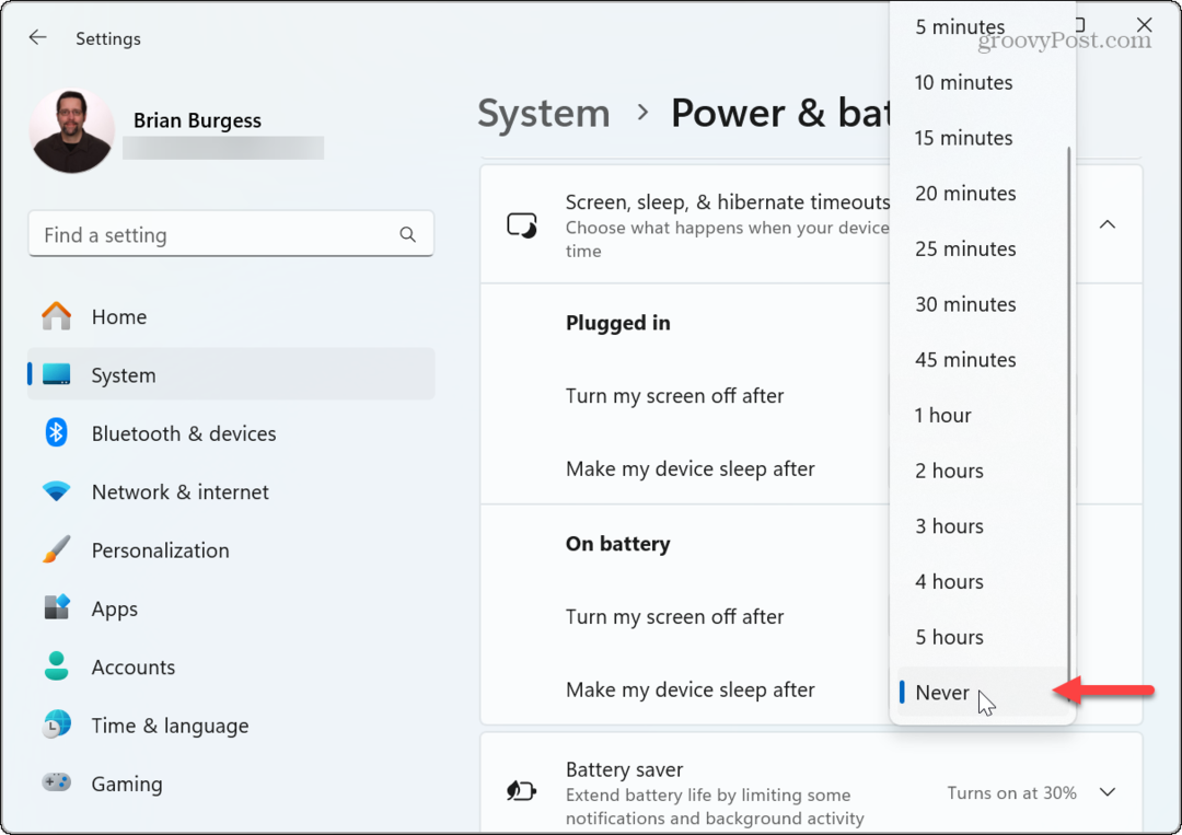 Állítsa le a Windows 11 számítógépet, hogy elaludjon