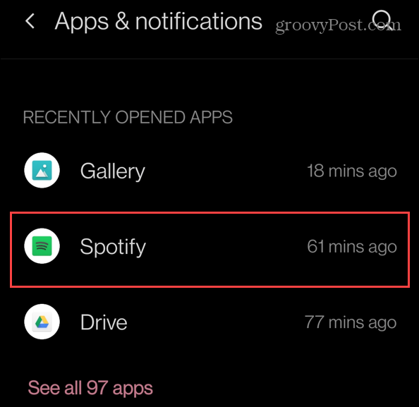 nemrég telepített Spotify alkalmazások