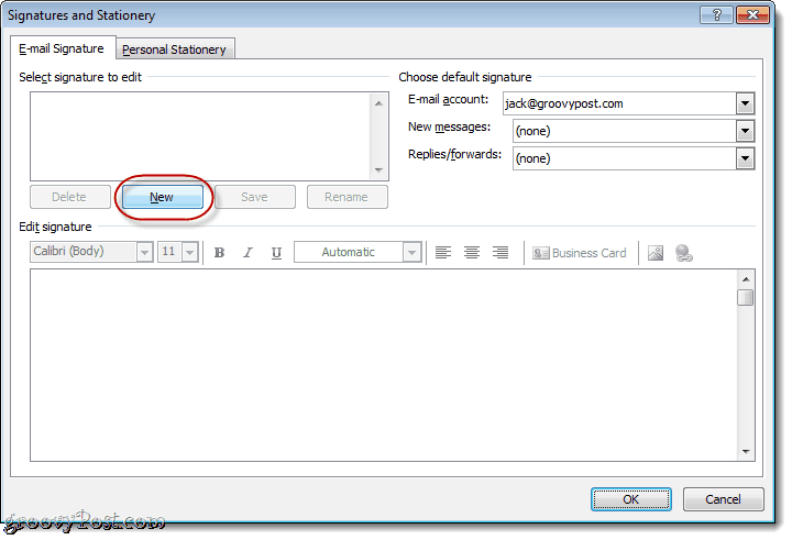Csatlakoztasson névjegykártyát az Outlook 2010 e-mail aláírásához