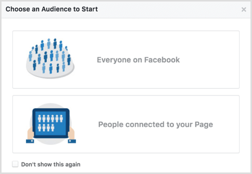 A Facebook Közönségbetekintés kiválasztja a kezdő közönséget