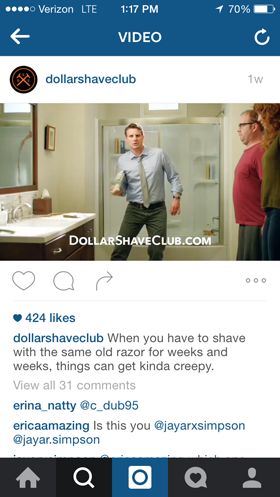 dolláros borotválkozó klub instagram video