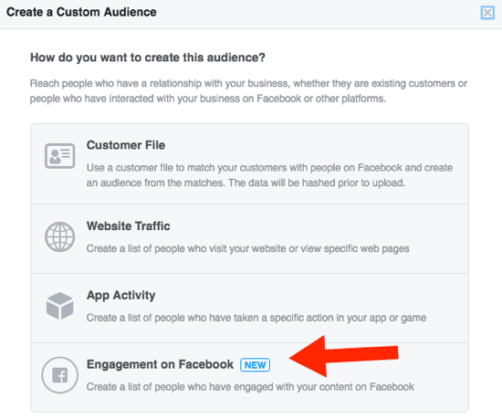Állítson be egyéni elkötelezettség alapján Facebook-közönséget.