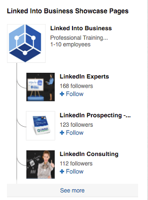 a linkedin bemutatja az üzleti oldalakra mutató oldalakat