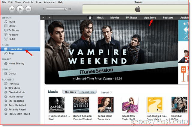 iTunes - Fiók létrehozásához kattintson az iTunes Store-ra