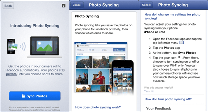 A Facebook Moments App használata a szinkronizált képek kezelésére