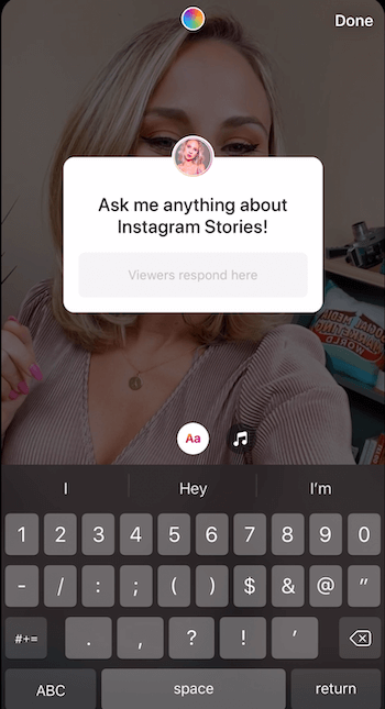 kérdés matrica hozzáadása az Instagram történetéhez