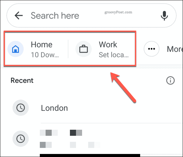 A Google Maps otthoni és munkahelyi címeinek ikonjai