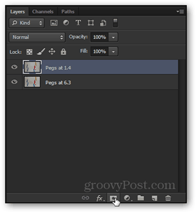 rétegmaszk ikon mini kis ikon kattintson rétegmaszk létrehozása hozzáadása Photoshop