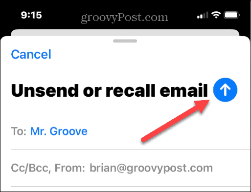 Az e-mail küldésének visszavonása iPhone-on vagy iPaden