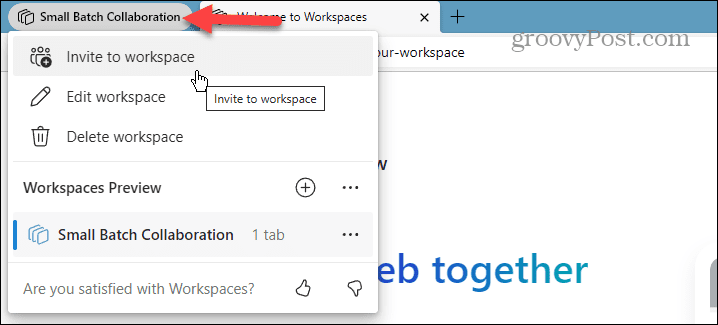 Microsoft Edge munkaterületek