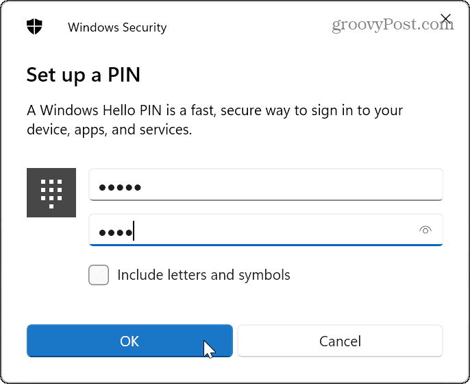PIN-kód a Windows 11-be való bejelentkezéshez
