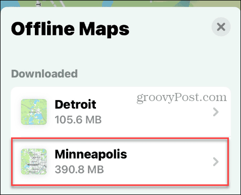 offline térképek kezelése