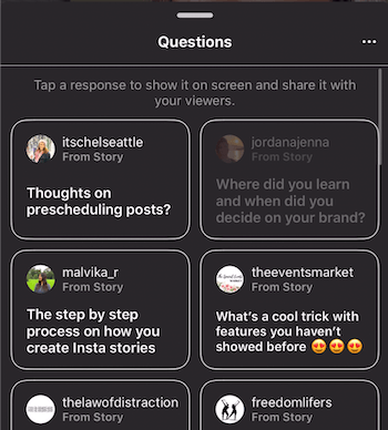 Kérdések és válaszok az Instagram történetein