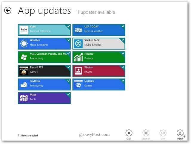 Frissítse a Windows 8 alkalmazásokat az egyszerű módon