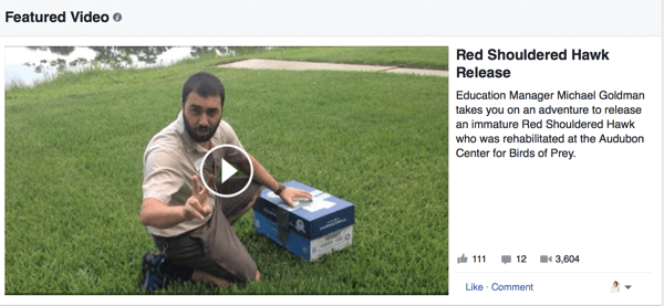 facebook natív videó példa