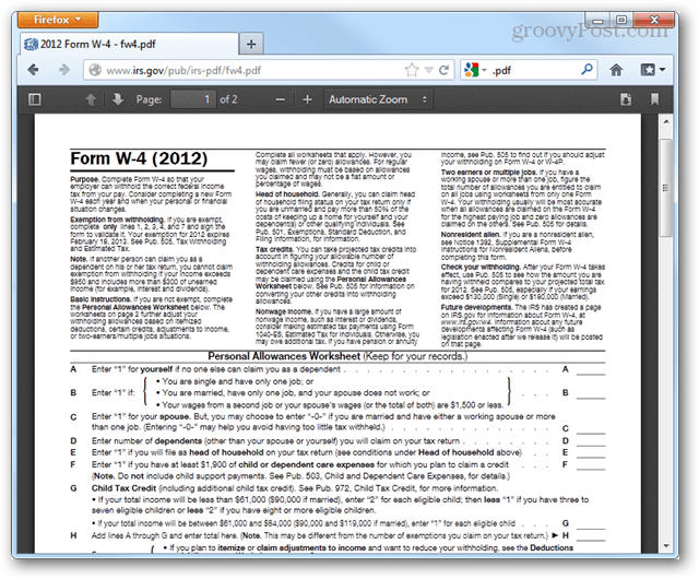 Engedélyezze a beépített PDF-megjelenítőt a Firefox 15 rendszerben